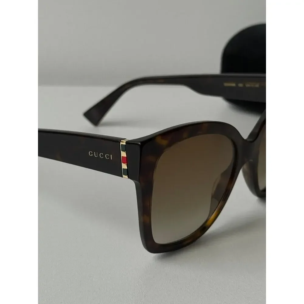 NEW Gucci GG0459S Havana Brown Cat Eye Sunglasses